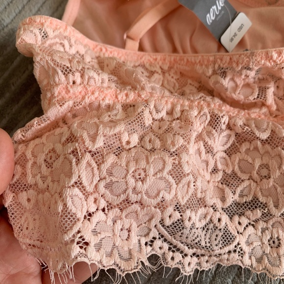 Aerie romantic lace longline bralette, peach NWT - Picture 5 of 5